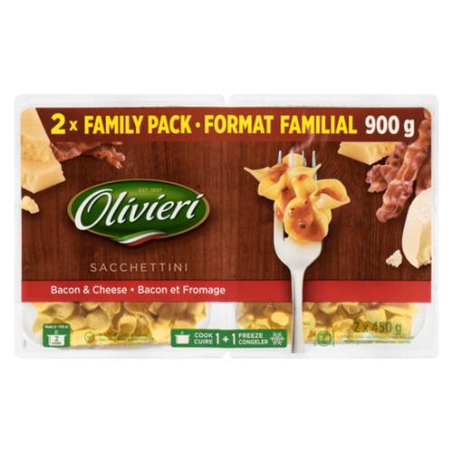 Olivieri Pasta Sacchettini Bacon & Cheese 900 g