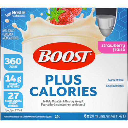 Nestlé Boost Calorie Plus Meal Replacement Strawberry 6 x 237 ml (bottles)