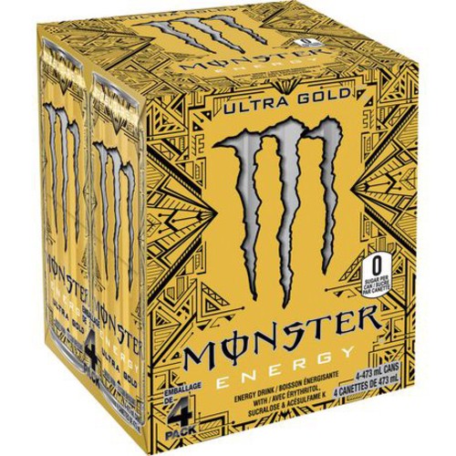 Monster Energy Drink Zero Sugar Ultra Gold 4 x 473 ml (cans)