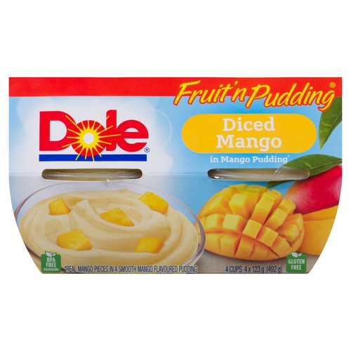 Dole Fruit 'N Pudding Diced Mango in Mango Pudding 4 x 123 g