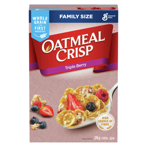 Oatmeal Crisp Cereal Triple Berry High Fibre Family Size 570 g
