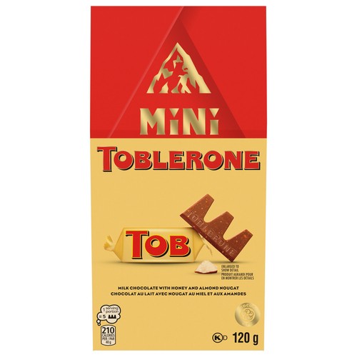 Toblerone Minis Milk Chocolate Bars With Honey & Almond Nougat 120 g