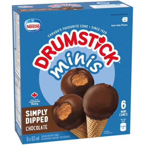 Nestlé Drumstick Frozen Minis Simply Dipped Chocolate 6 x 63 ml