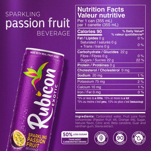 Rubicon Exotic Juice Sparkling Passion Fruit 4 x 355 ml (cans)