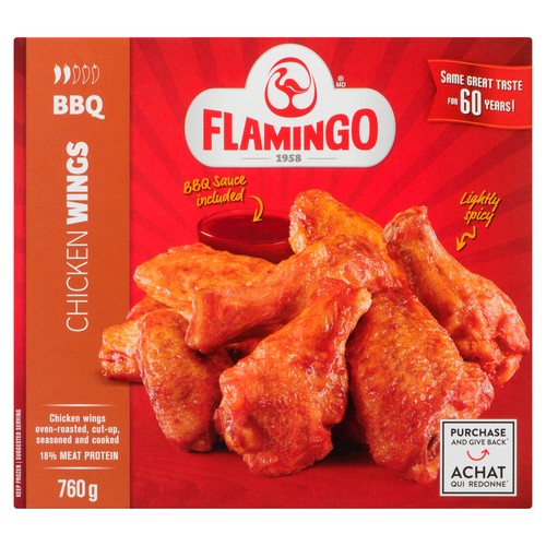 Flamingo Frozen Chicken Wings BBQ 760 g