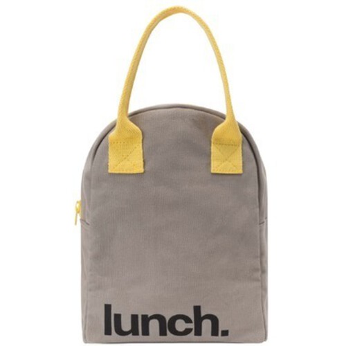 Fluf Grey Zippered Lunch Bag