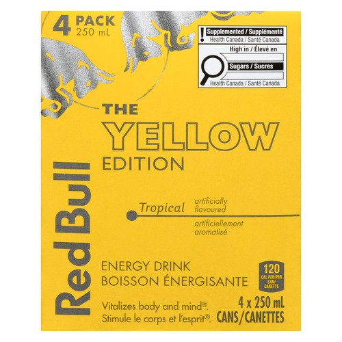 Red Bull Energy Drink Yellow Edition Tropical 4 x 250 ml (cans)