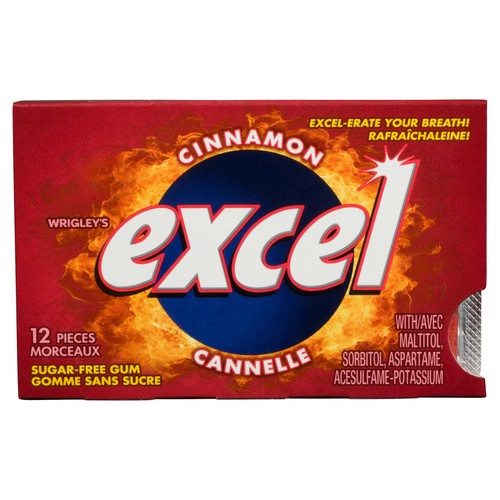 Excel Sugar Free Chewing Gum Cinnamon 12 Pieces 1 Pack