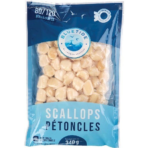 Toppits Frozen Bay Scallops Uncooked 340 g
