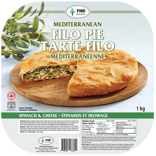 Fino Frozen Mediterranean Filo Pie Spinach & Cheese 1 kg