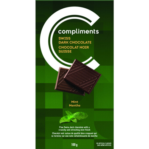 Compliments Swiss Dark Chocolate Bar Mint 100 g