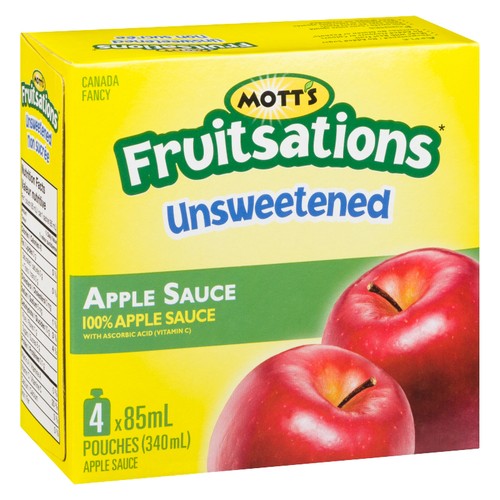 Mott's Fruitsations Unsweetened Apple Sauce Pouches 4 x 85 ml