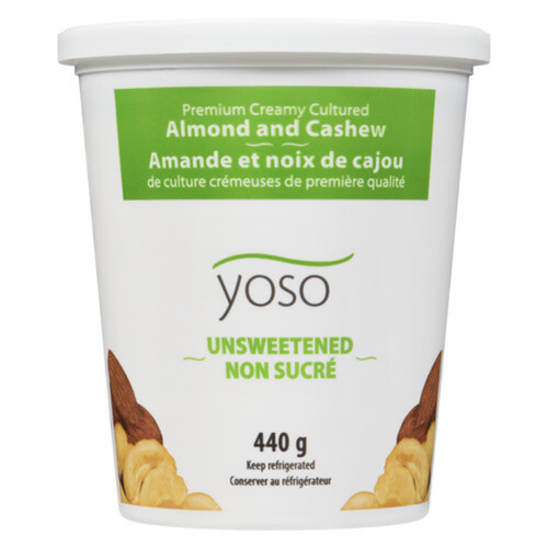 Yoso Yogurt Creamy Cultured Unsweetened Almond Cashew 440 g