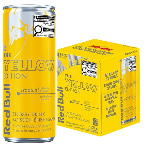 Red Bull Energy Drink The Yellow Edition Tropical 4 x 250 ml (cans)