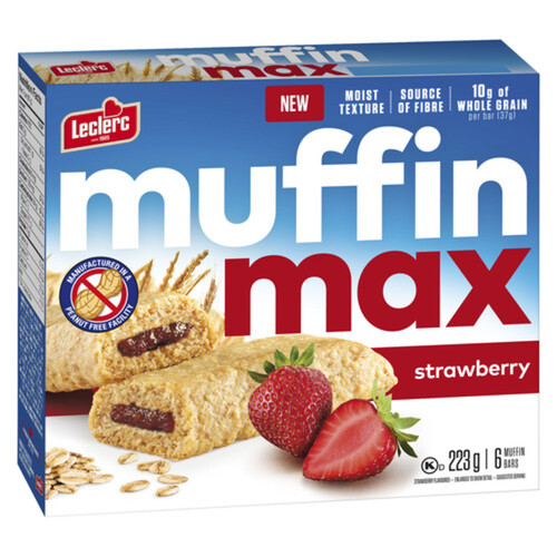 Leclerc Peanut Free Muffin Max Bars Strawberry 223 g