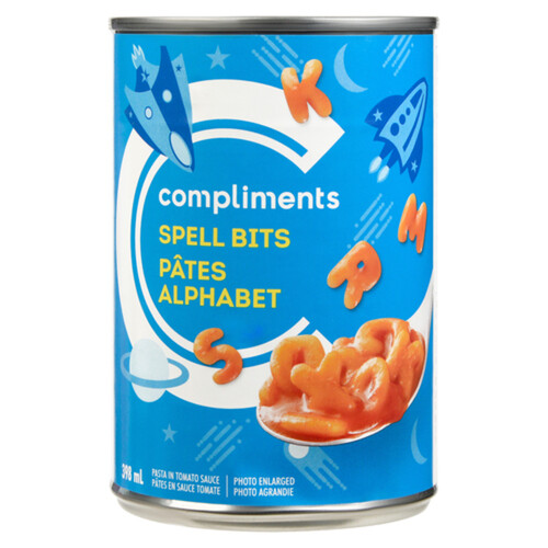 Compliments Canned Pasta Spell Bits With Cheese In Tomato Sauce 398 ml