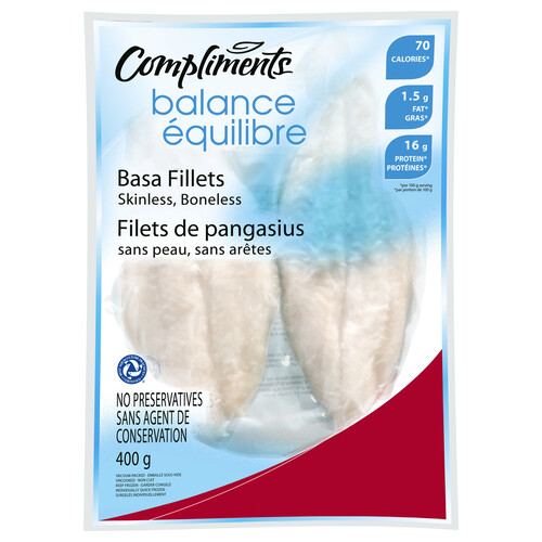 Compliments Balance Frozen Basa Fillets Skinless Boneless 400 g