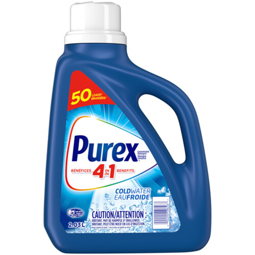 Purex 4 in 1 Liquid Laundry Concentrated Detergent Coldwater 2.03L 50 Loads