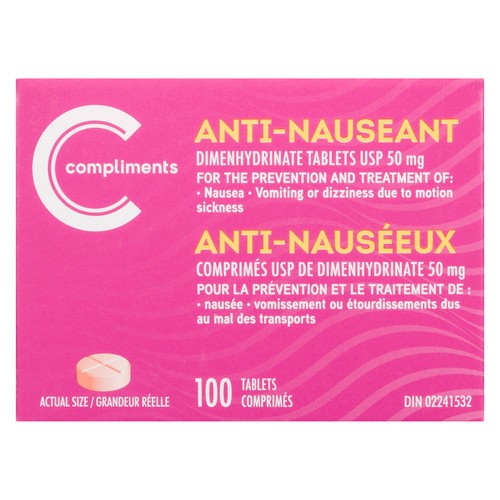 Compliments Anti-Nauseant Tablets 100 Count