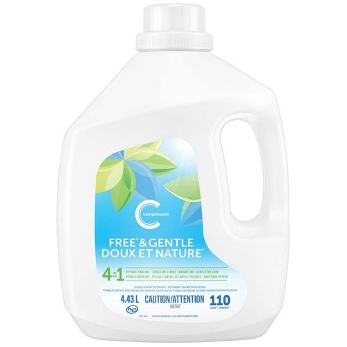 Compliments Liquid Laundry Detergent Free & Gentle 4.43 L