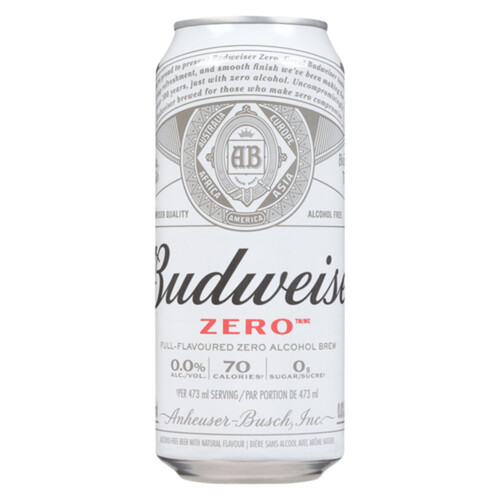 Budweiser Zero Non Alcoholic Beer 473 ml (can)