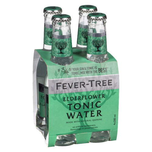 Fever-Tree Tonic Water Elderflower 4 x 200 ml (bottles)
