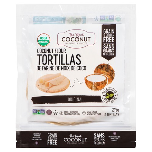 The Real Coconut Organic Tortillas Coconut Flour 215 g (frozen)