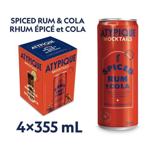 Atypique Non-Alcoholic Mocktail Spiced Rum & Cola 4 x 355 ml (cans)