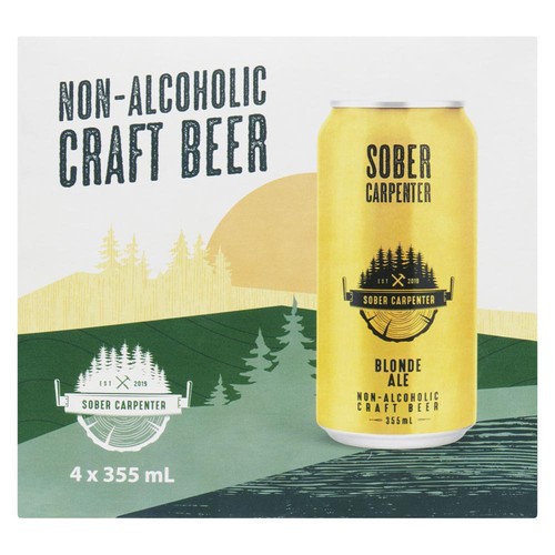 Sober Carpenter Non Alcoholic Craft Beer Blonde Ale 4 x 355 ml (cans)