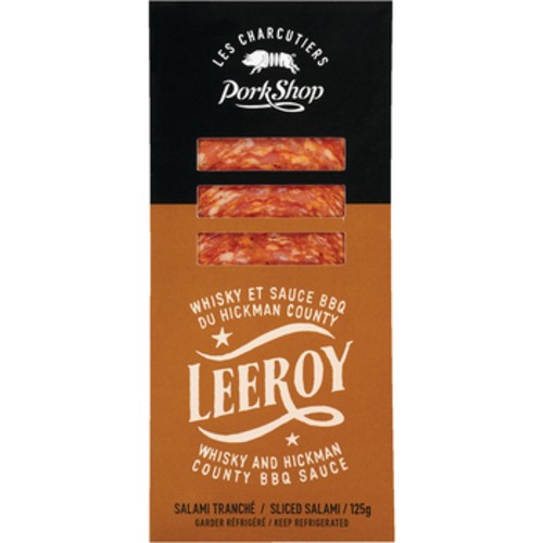 Les Charcutiers Pork Shop Deli Sliced Salami Leeroy Whisky Barbecue 125 g
