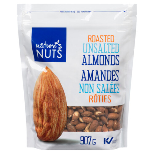 Nature's Nuts Unsalted Whole Roasted Almonds 907 g