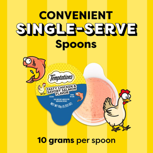 Temptations Lickable Spoons Adult Cat Treats Chicken and Salmon 40 g