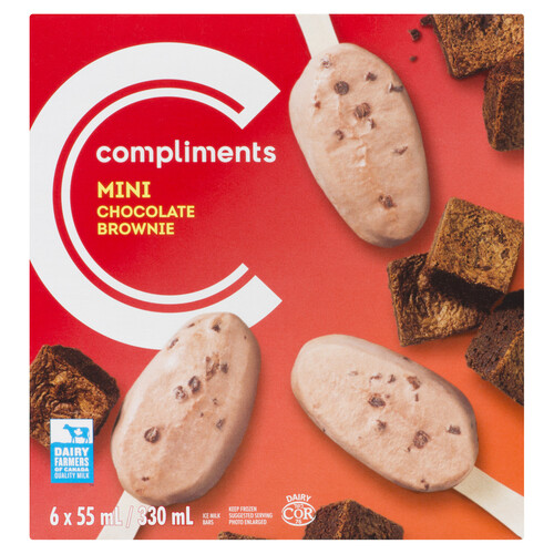 Compliments Mini Popsicles Chocolate Brownie 6 x 55 ml