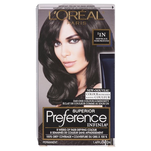 L'Oréal Hair Colour Superior Preference Infinia 1N Deep Black 1 Box
