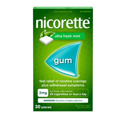 Nicorette Nicotine Gum Ultra Fresh Mint 2 mg 30 Count