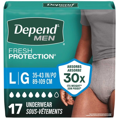 Depend Men's Underwear Large 17 Count
