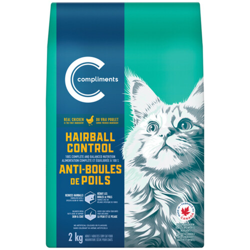 Compliments Adult Hairball Control Dry Cat Food Chicken 2 kg