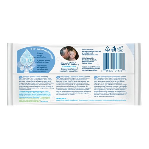 Water Wipes Biodegradable Baby Wipes 60 Count