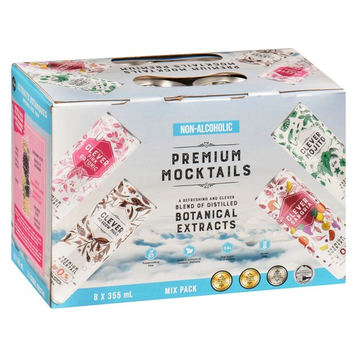 Clever Premium Mocktails Mix Pack 8 x 355 ml (cans)