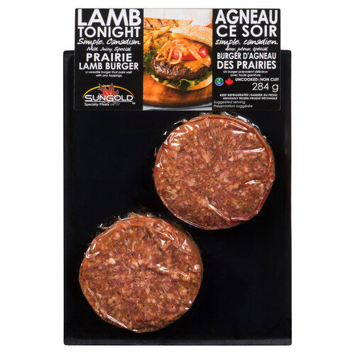 SunGold Frozen Prairie Lamb Burger 284 g