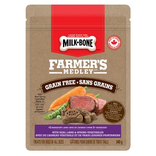 Milk-Bone Grain-Free Dog Biscuits Farmer's Medley Lamb & Spring Vegetables 340 g