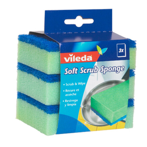 Vileda Sponge Scrub Soft 3 Count