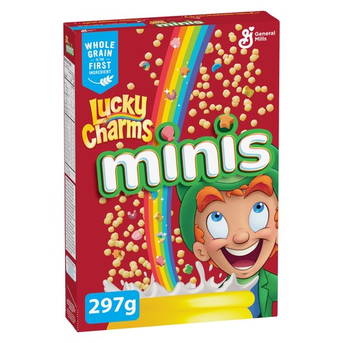 Lucky Charms Minis Cereal Sweetened Corn Puffs With Marshmallows 297 g
