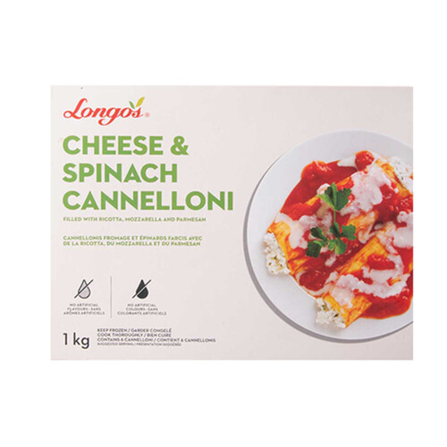 Longo's Frozen Cannelloni Cheese & Spinach 1 kg