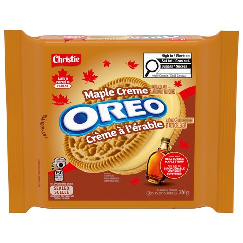 Oreo Sandwich Cookies Maple Creme Real Quebec Maple Syrup 261 g