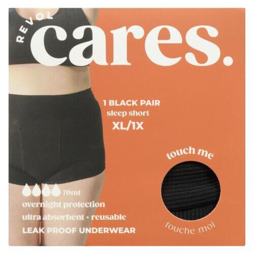 Revol Cares Sleep Short Leak-Proof Black XL/1X 1 Count