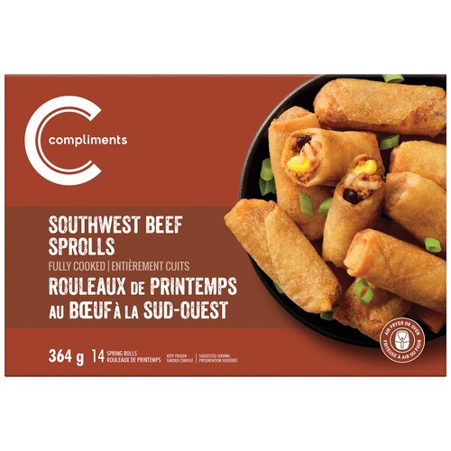 Compliments Southwest Beef Sprolls 14 Spring Rolls 364 g