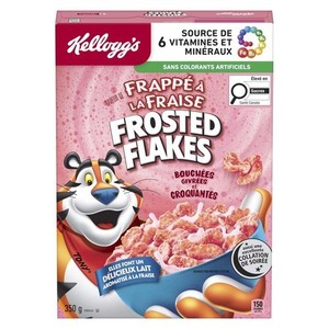 Kellogg's Frosted Flakes Céréales saveur de frappé à la fraise 350 g