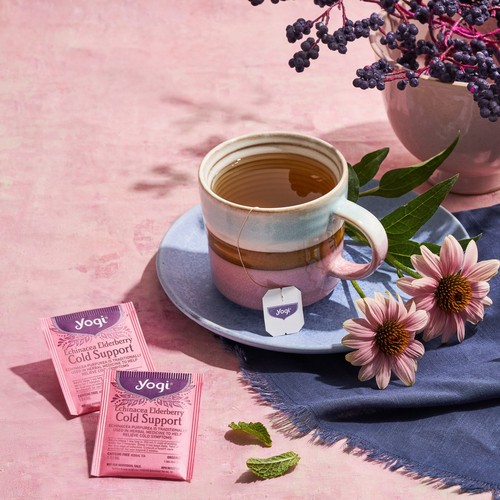 Yogi Herbal Tea Echinacea Elderberry Cold Support 16 Tea Bags 24 g
