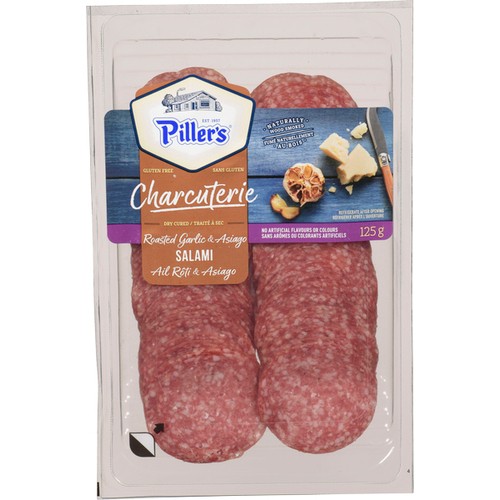 Piller's Charcuterie Salami Roasted Garlic & Asiago 125 g